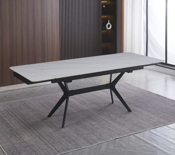 שולחן אוכל דגם דיינר טופ קרמי